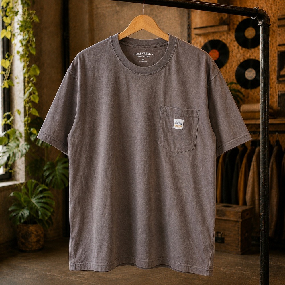 Bass Creek Outfitters Gray Pocket Tee XL Faded Workwear Gorpcore Shirt